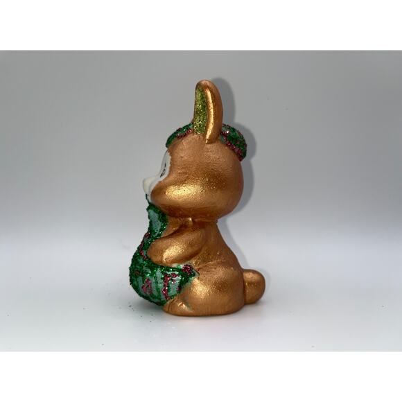 Vintage Ceramic Scottish Bunny Rabbit Playing Bagpipes Red Green Hat Rare OOAK - Picture 14 of 16